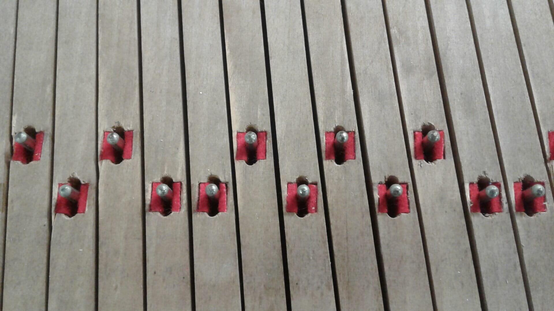mortaises de clavier de piano
